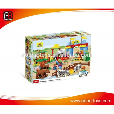 Lovely 92 PCS zoo building block for children block building zoo