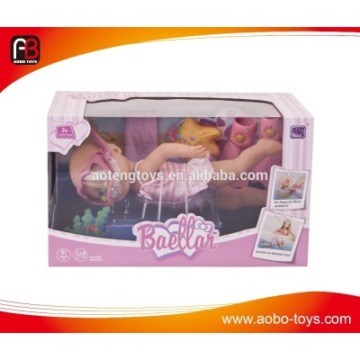 13" B/O swimming baby doll for kids toy