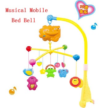 Battery operated Baby Toys Musical Mobiles Baby Bed Bell With Animal