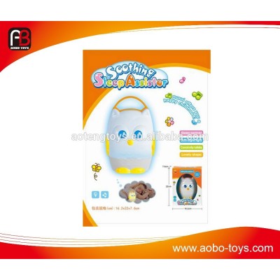 Owl shape baby toy sleep assistor with soft right light