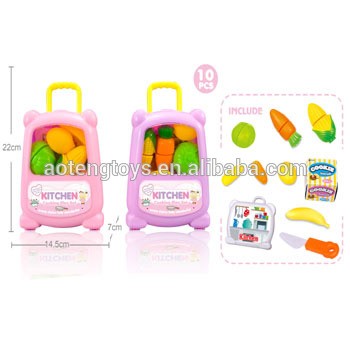 Popular plastic cut fruit kitchen play set/Cooking play set toys for kids