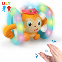 2019 New products musical electronic light gleamy kids animal monkey trundle toy