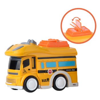 Promotional Plastic Mini Cars Series School Bus Friction Toy Vehicles For Kids