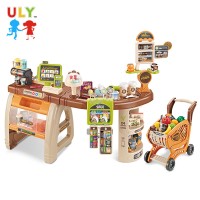 Hot Selling Kids Simulation Supermarket Toy Pretend Play Toys Set Educational Electric Cash Register Toy With Shopping Cart